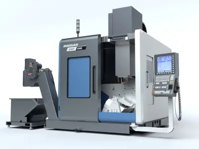 Doosan Milling  CNC Machine Rigged 3D model