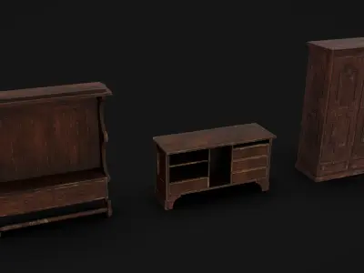Furniture Pack 07 Low-poly 3D model