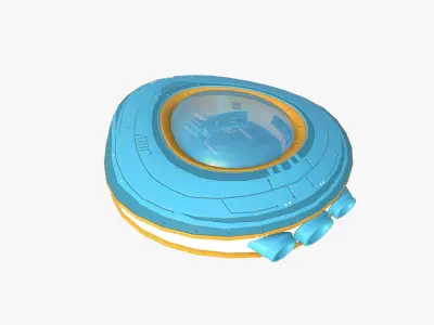 Alien Spaceship UFO C12 Cartoon - Sci Fi Spacecraft Design Low-poly 3D model