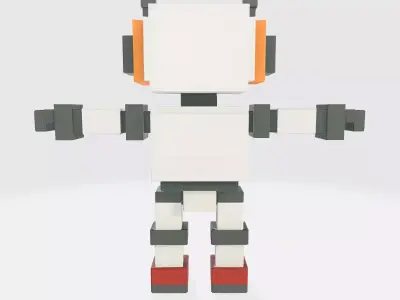 Robot Character N18 Low-poly 3D model