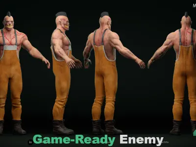 Enemy Character - With Texture - Game Ready BLEND - FBX - OBJ Free 3D model