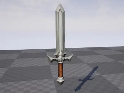 Silver Sword - Game Ready Weapon Low-poly 3D model