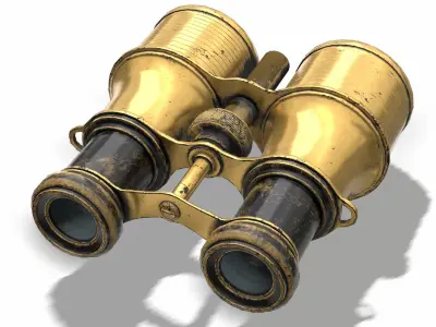 Vintage Binocular Low-poly 3D model