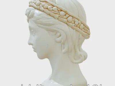Roman Noble Bust with Ornamental Headband Low-poly 3D model