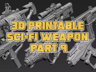 3D Printable Sci-Fi Weapon Part 9 3D model