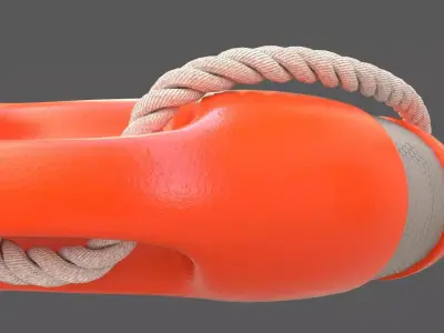 Lifebuoy Life Orange Preserver Low-poly 3D model