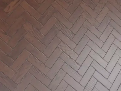 Antique High-Gloss Parquet Floor PBR Seamless Texture 10