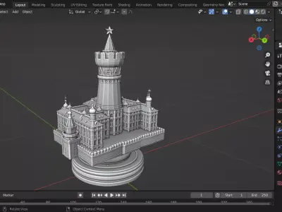 Russian Grand Kremlin Palace Rook Cheass Piece 3D print model