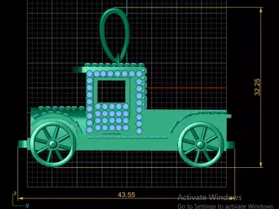 Luxury Vintage Car Diamond Pendant 3D print model