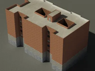 Building apartment Low-poly 3D model