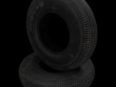 Tire ZAZ low poly Low-poly 3D model