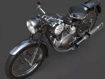 IZH-49 Soviet Classic Motorcycle - Ultra High-Poly 3D Model 3D model