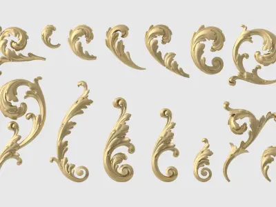 Acanthus Leaf Set 3D model