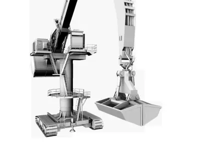 crane Low-poly 3D model 2