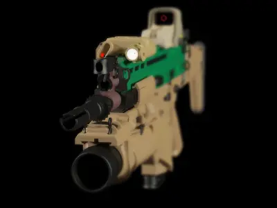 FN SCAR-H 3D Model With Equipments 3D model