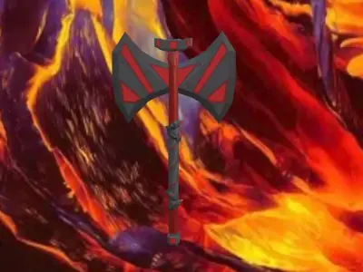 Stylized Hell Axe low-poly game ready Low-poly 3D model