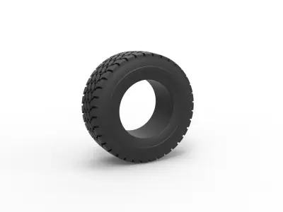 Truck tire 3 Scale 1 to 25 3D print model