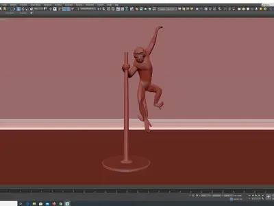 Monkey statue in Gold  3D model