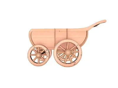 Wooden Cart 3D Printable Model 3D print model shop