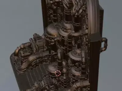 Steampunk Factory Bookend Unscaled 3D print model