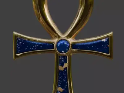 Ancient Egyptian Ankh Achievement Medal 3D Prop Low-poly 3D model
