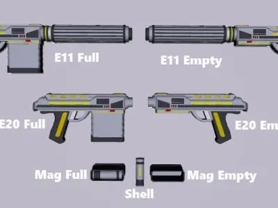 E11 - E20 Blaster Pistols 3D model