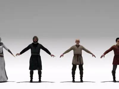 medieval human pack Low-poly 3D model