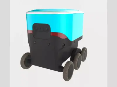 Amazon Delivery Scout Robot Low High Subdiv Low-poly 3D model