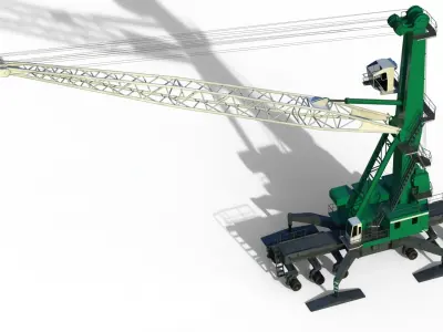 Mobile harbour crane LHM 250 3D model