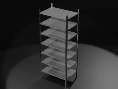 Metal Industrial Rack - Heavy-Duty Storage Shelf 3D Model Low-poly 3D model