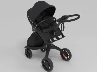 Stokke Black Xplory 6 Stroller 3D model