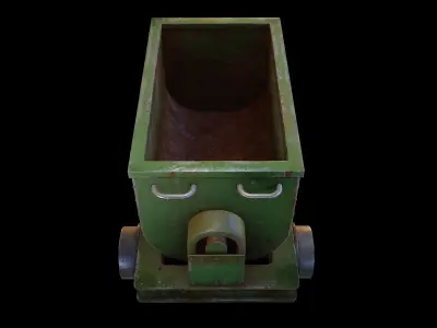 Mining cart Low-poly 3D model purchase