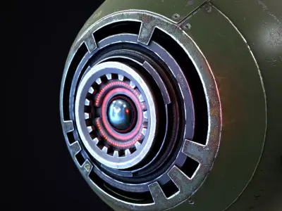 Reconnaissance Sphere Drone PBR Low-poly LODs 3D model