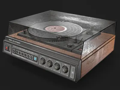 Record player Low-poly 3D model