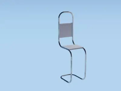 Modern Minimalist Tubular Metal Chair Free 3D model