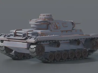 Panzer 3 Low Poly Tank 3D model Free low-poly 3D model