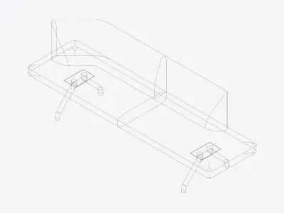 Seat - Bench - Worksmart - Backrest Bent Low-poly 3D model