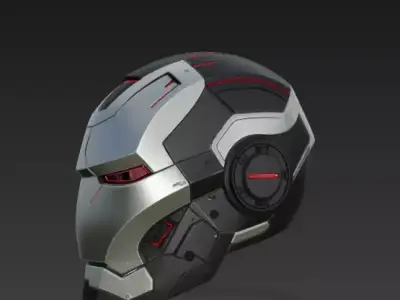 Iron Man Crimson Cybernetic Assault Helmet 3D Model War Gear 3D model