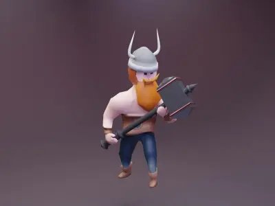 Weapons Pack and Bonus Viking Character Low-poly 3D model