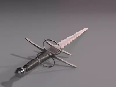 Flamberg Two Handed Low-poly 3D model