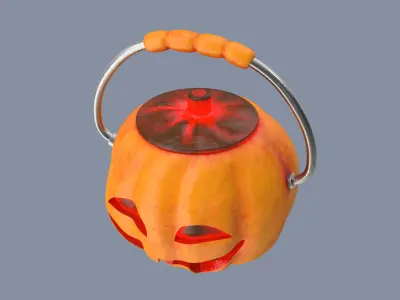 Jack-o-Lantern Widegrin Bucket 3D model