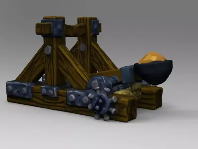 Stylized Medieval Catapult  3D print model