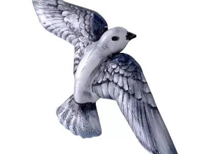 Handmade ceramic bird 3D model