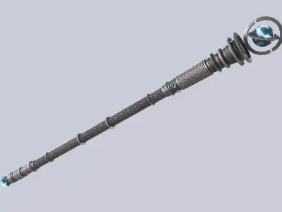 Purity scepter Low-poly 3D model