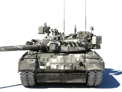 T-80UK military tank 3D model