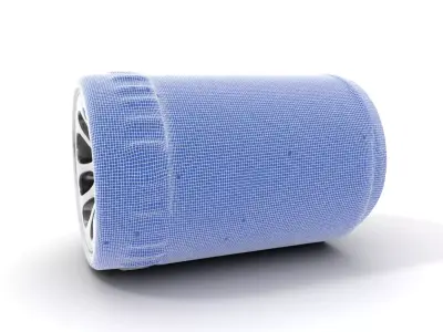 White Cylindrical Air Filter Model Pack Low-poly 3D model