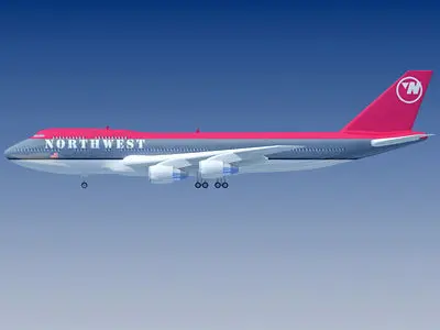 Boeing 747 North West V1 3D model