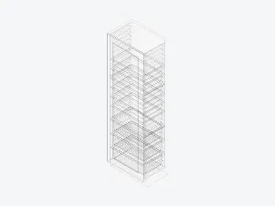 Storage Unit - Tower - Integral - Type 2 Low-poly 3D model