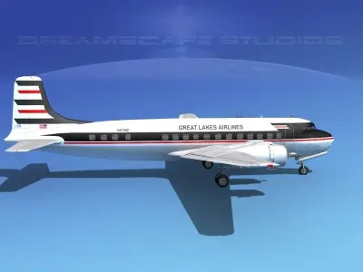 Douglas DC-6 Great Lakes Airlines 3D model