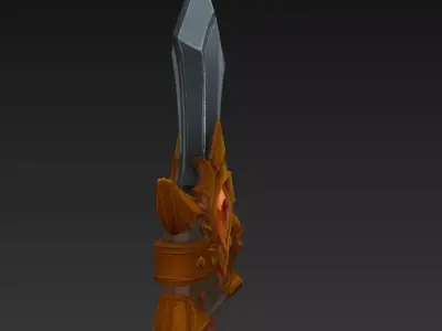 Cursed Flame Sword - Fantasy Weapon  3D model